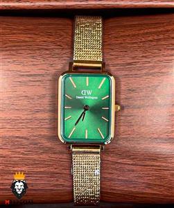 ساعت زنانه دنیل ولینگتون چهارگوش رزگلد صفحه سبز Daniel Wellington Quadro 421