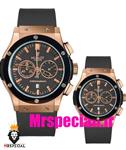 ساعت ست هابلوت مردانه و زنانه کرنوگراف مشکی رزگلد 6628 HUBLOT BIG BANG