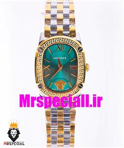 ساعت مچی زنانه ورساچه کوارتز دورنگ طلایی صفحه سبز 0863 VERSACE