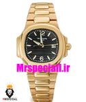 ساعت مچی زنانه پتک فیلیپ ناتیلوس طلایی صفحه مشکی Patek Philippe nuatilos 9652