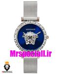 ساعت مچی زنانه ورساچه بند حصیری استیل صفحه ابی 02026 VERSACE