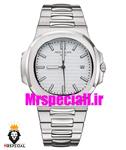 ساعت مچی مردانه پتک فیلیپ ناتیلوس کوارتز استیل صفحه سفید Patek Philippe NUATILOS 9653