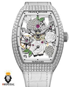 ساعت مچی زنانه فرانک مولر قاب نگین سفید 01268 FRANCK MULLER