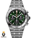 ساعت مچی مردانه برایتلینگ بند استیل کرنوگراف صفحه سبز BREITLING 01236