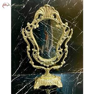 آینه پایه دار برنزی فرانسوی طرح گل شیپوری کد 859