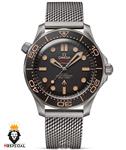 ساعت مردانه امگا سیمستر اتوماتیک بند حصیری صفحه مشکی OMEGA SEAMASTER 0025