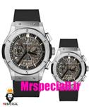 ساعت ست هابلوت مردانه و زنانه کرنوگراف استیل صفحه اسکلتون 01650 HUBLOT BIG BANG