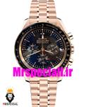 ساعت مچی مردانه امگا اسپید مستر کرنوگراف رزگلد صفحه مشکی OMEGA Speedmaster 01105