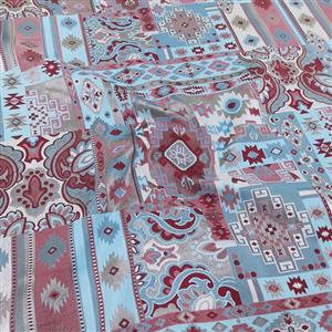 پارچه ژاکارد تافته سولینا رنگ آسمانی گیلاسی
