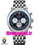 ساعت برایتلینگ مدل نوی تایمر مردانه بند استیل کرنوگراف صفحه مشکی Breitling Navitimer 020818