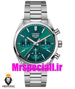 ساعت تگ هویر مردانه مدل کررا کرنوگراف استیل صفحه سبز Tag Heuer Carrera TG 01927