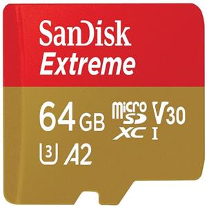 کارت حافظه microSDXC سن دیسک مدل Extreme  کلاس A2 استاندارد UHS-I U3 سرعت 170MBs ظرفیت 64 گیگابایت