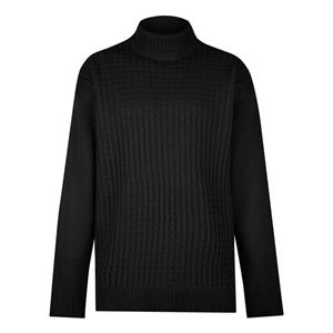 پلیور یقه اسکی مردانه مدل مارپیچی کد SKI-MAR-M رنگ مشکی