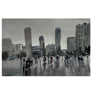 نقاشی آبرنگ طرح خیابان کد 156