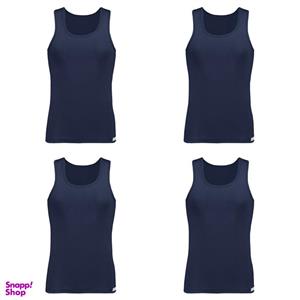 زیرپوش رکابی مردانه برهان تن پوش مدل 7-01 بسته 4 عددی رنگ سرمه ای