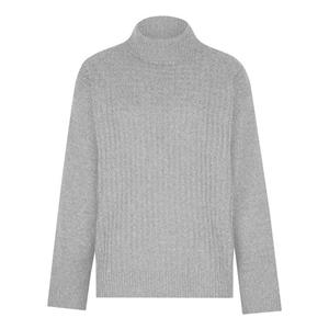 پلیور یقه اسکی مردانه مدل مارپیچی کد SKI-MAR-TU رنگ طوسی روشن