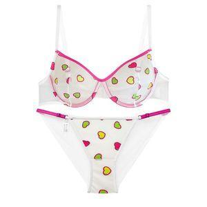 ست شورت و سوتین زنانه نوشه پوش مدل توری بدن نما طرح قلب کد 55516