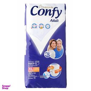 پوشک شورتی بزرگسال کانفی مدل پریمیوم سایز خیلی بزرگ بسته 22 عددی
