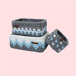 سبد قلاب بافی تریکو طرح سیسمونی نوزادی کد 01 مجموعه 3 عددی