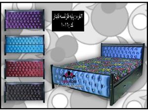 تخت خواب دو نفره پایه فلز لمسه قابدار