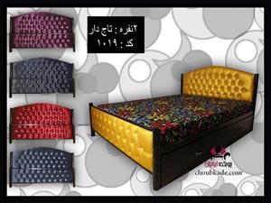 تخت خواب دو نفره لمسه تاج دار