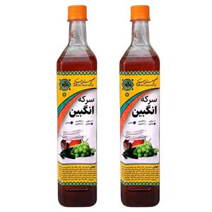 سرکه انگبین عسلی نعنایی گیاهستان حکیم - 900 میلی لیتر بسته 2 عددی
