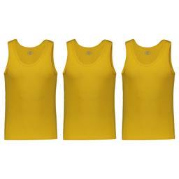 زیرپوش رکابی مردانه برهان تن پوش مدل 16-01 رنگ خردلی  بسته 3 عددی