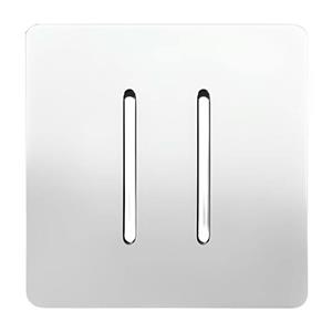 کلید دو پل صنایع آسیا الکتریک مدل کریستال WHI-SLV بسته 10عددی