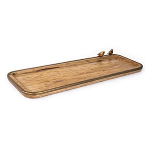 رولت خوری چوبی برنجی بزرگ گلدکیش Golden Bird کد GK829460 
