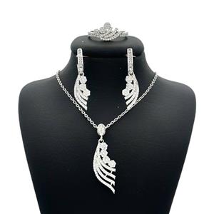 نیم ست نقره زنانه مدل فلاور و برگ کد 157 -
