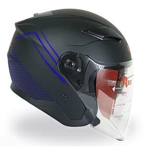 کلاه کاسکت ردلاین مدل بدون فک عینکدار کد 956-MATT-BLU