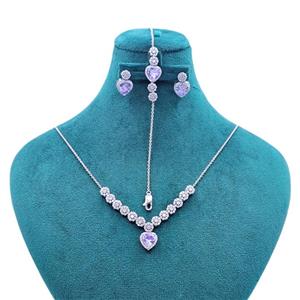 نیم ست نقره زنانه مدل قلب فلاور 0241 -