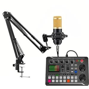 میکروفون استودیویی مدل BM800 کد F998 به همراه کارت صدا