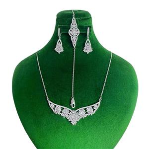 نیم ست نقره زنانه مدل فلاور بی اس جی 0247 -