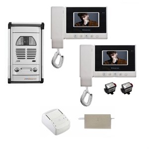 مجموعه دربازکن تصویری سیماران مدل 43HS-VFC2D دو طبقه به همراه محافظ ولتاژ مانیتور