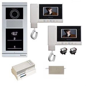 مجموعه دربازکن تصویری سیماران مدل 43HS-VFBT2 دو طبقه به همراه محافظ ولتاژ مانیتور