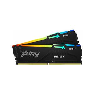 رم کامپیوتر DDR5 دو کاناله 6000 مگاهرتز CL40 کینگستون مدل FURY Beast RGB ظرفیت 32 گیگابایت