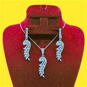 نیم ست نقره زنانه مدل اشکی فلاور بی اس جی 0260 -