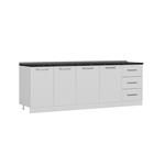 کابینت زمینی فلفور کابینت مدل 240 cm مجموعه 3 عددی