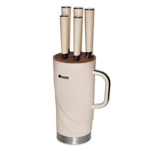 سرویس چاقو آشپزخانه  6 پارچه شاهین مدل SHN 1036