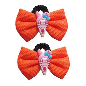 کش مو دخترانه مدل پاپیونی طرح بستنی ملودی مجموعه دو عددی