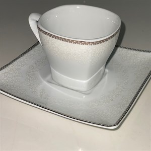ست فنجان و نعلبکی 4 پارچه شرکت صنایع چینی تقدیس مدل قهوه خوری هتلی