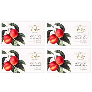 چای سیاه کیسه ای چای مانی با طعم هلو مجموعه 4 عددی
