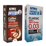 کاندوم ناچ کدکس مدل Coffee Delay بسته 12 عددی به همراه کاندوم ناچ کدکس مدل CLASSIC 0.03 بسته 12 عددی