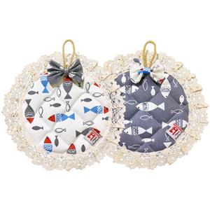 دستگیره منسوجات خسروشاهی برتر مدل  گرد کتان طرح ماهی 2 کد DGGK221 بسته 2 عددی