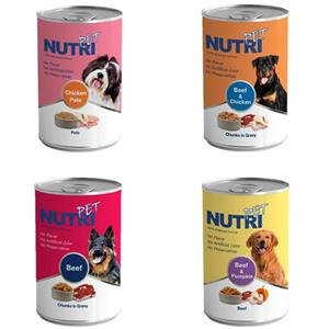 کنسرو غذای سگ نوتری پت مدل newpack3 وزن 1700 گرم مجموعه 4 عددی