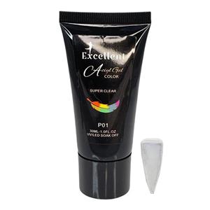 پلی ژل کاشت ناخن اکسلنت مدل Super Clear P01 حجم 30 میلی لیتر