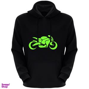 هودی مردانه طرح موتور کد F151 رنگ مشکی