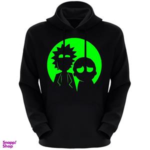 هودی مردانه طرح Rick and morty کد A01 رنگ مشکی