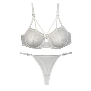 ست شورت و سوتین زنانه شارمین مدل سلندی فنردار هارنس‌دار رنگ سفید